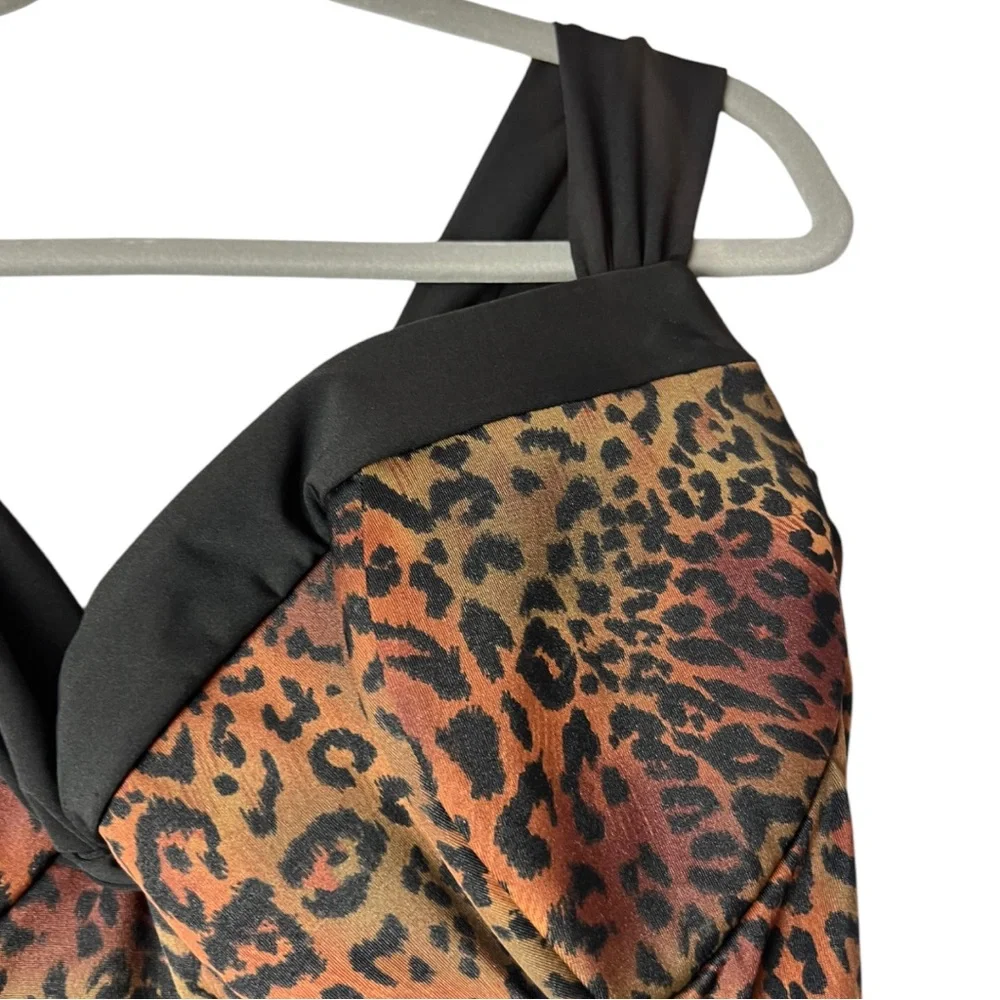 MIRACLESUIT Plus Brown Leopard Animal Printed One-Piece Swimsuit‎ NWOT Size 24W